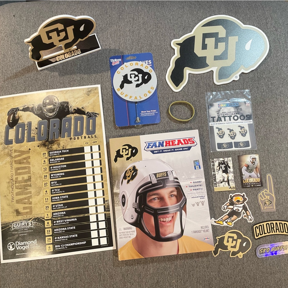 Colorado Buffaloes Football Souvenir Lot Poster Schedule Sign Stickers ++